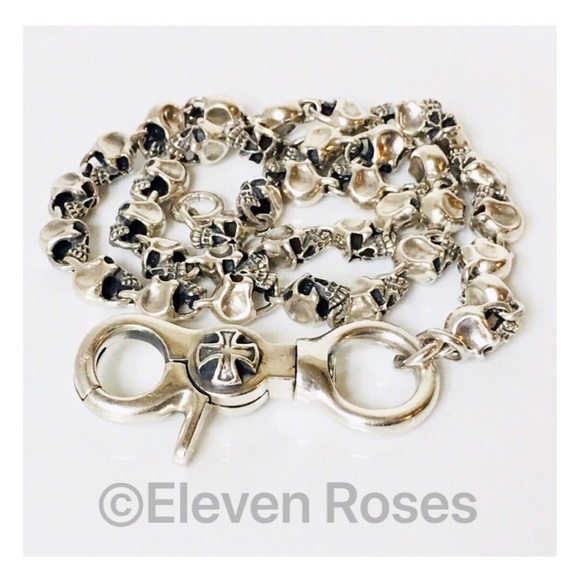 Other - Sterling Silver Skull Link Biker Wallet Chain